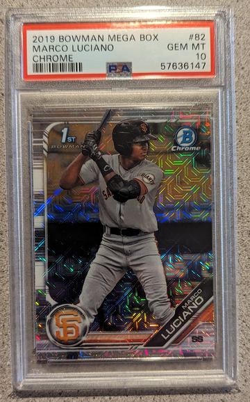 2019 Bowman Chrome Marco Luciano Mega Box Refractor PSA 10