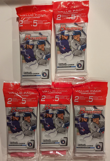 (5) 2020 Bowman Sealed Cello Value Pack lot Jasson Dominguez Volpe Witt