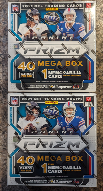(2) 2021 Panini Prizm Sealed Mega Box lot Lawrence Chase
