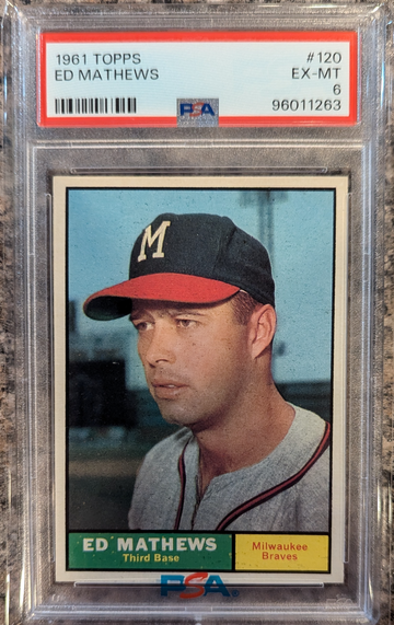 1961 Topps Ed Eddie Mathews PSA 6