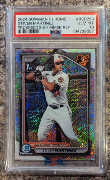 2024 Bowman Chrome Stiven Martinez Shimmer Refractor PSA 10