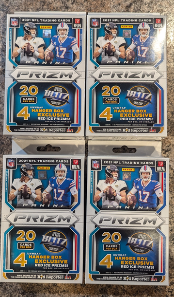 (4) 2021 Panini Prizm Sealed Hanger Box lot Red Ice Chase Lawrence Nico Waddle Parsons