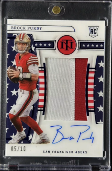 2022 Panini National Treasures Brock Purdy #200 Stars & Stripes /10