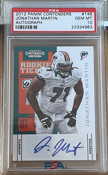 2012 Panini Contenders #148 Jonathan Martin PSA 10 - POP 1