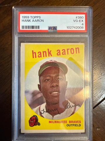 1959 Topps PSA Slabbed 4 VG-EX Hank Aaron card #380 