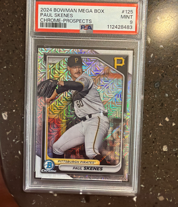 Paul Skenes 2024 Bowman Mega Box Rookie Chrome-Prospects #125 PSA Mint 9 (Cert #112428483)