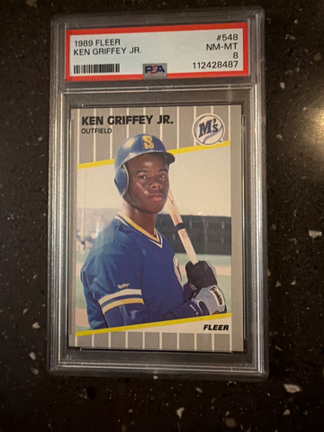 1989 Fleer Ken Griffey Jr. #548 PSA 8 (Cert #112428487)