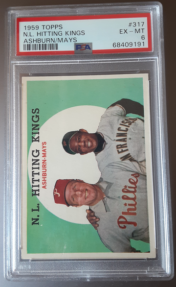 1959 Topps NL Hitting Kings Ashburn / Mays PSA 6