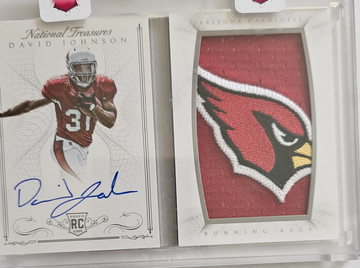 David Johnson rpa /99 National Treasures  full Cardinal head