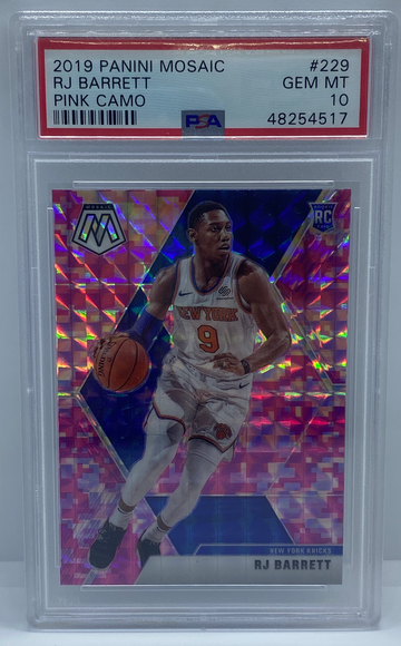 2019 Panini Mosaic Pink Camo Prizm RJ Barrett PSA 10