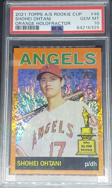 Shohei Ohtani 2021 Topps All-Star Rookie Cup Orange Holofractor /25 PSA 10