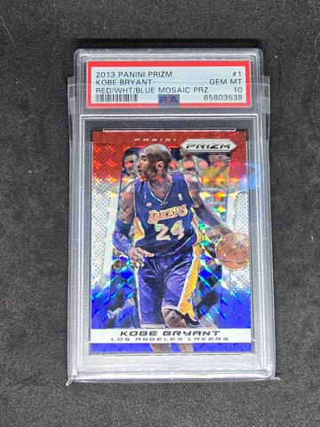 2013 Panini Prizm Kobe Bryant Red White Blue Prizm Mosaic Prizm PSA 10 GEM MINT  