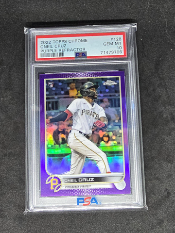 2022 Topps Chrome  Oneil Cruz Purple Refractor RC Rookie /250 PSA 10 