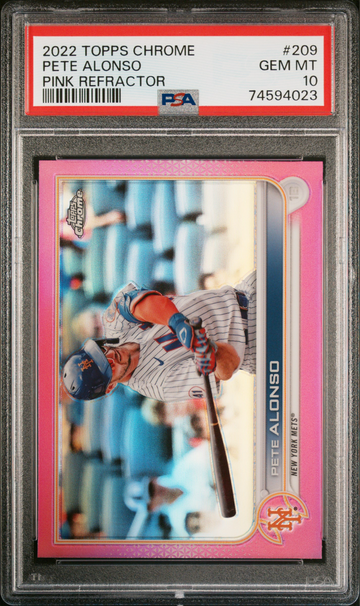 2022 Pete Alonso Topps Chrome Pink Refractor #209 PSA 10 Gem Mint