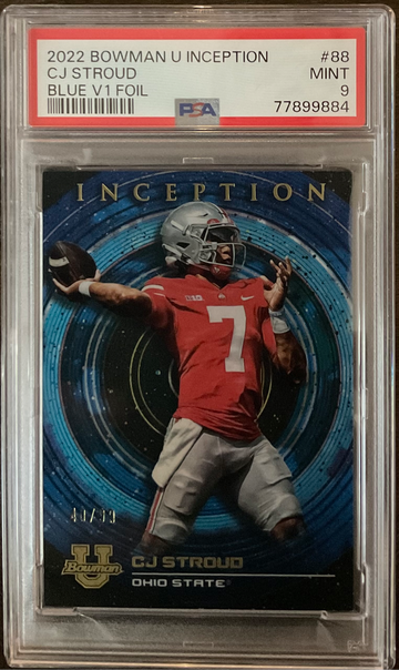 2022 Bowman Inception CJ Stroud Blue V1 Foil #88 PSA 9