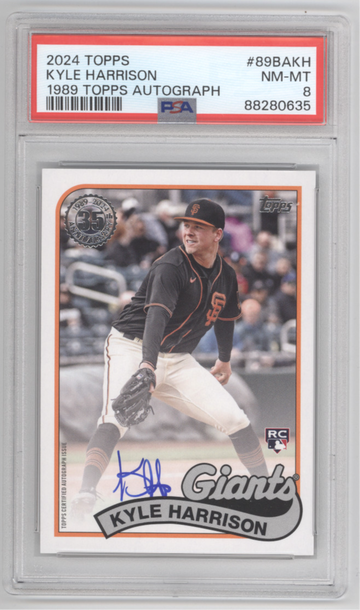 2024 Topps 1989 Autographs Kyle Harrison PSA 8