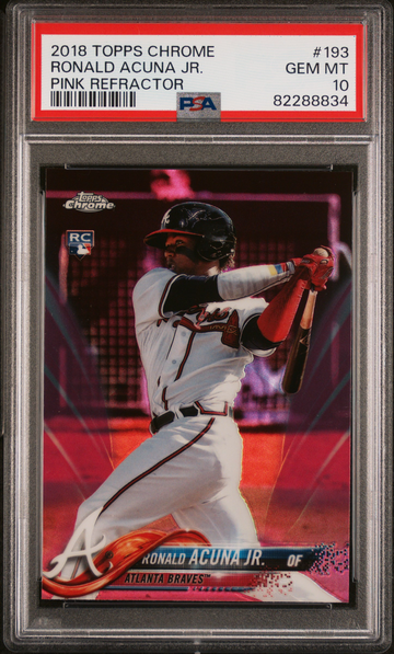 2018 Topps Chrome #193 Ronald Acuna Jr. Pink Refractor PSA 10