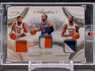 2024 Panini Flawless Triple Game Used Patches Towns, Jalen Brunson, Bridges #/25