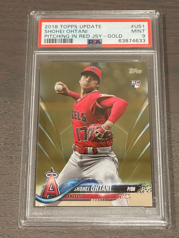 2018 Topps Update Shohei Ohtani Gold Pitching in Red Rookie RC PSA 10 GEM MINT