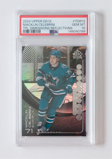Macklin Celebrini PSA 10 / 2024 Upper Deck Triple Dimensions Reflections #TDR12