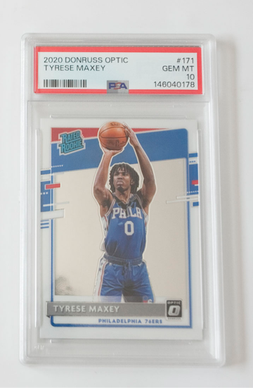PSA 10 TYRESE MAXEY 2020 PANINI DONRUSS OPTIC #171 Rookie RC
