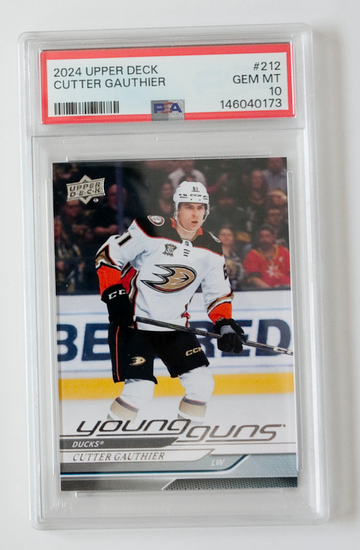 PSA 10  Cutter Gauthier 2024-25  Upper Deck Young Guns #212 Rookie RC