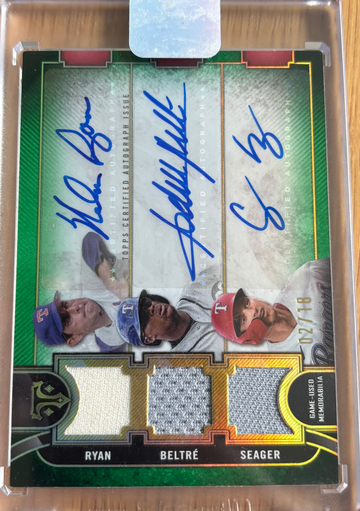 2024 Topps Triple Threads Nolan Ryan Corey Seaver Adrian Beltre Triple Auto /18