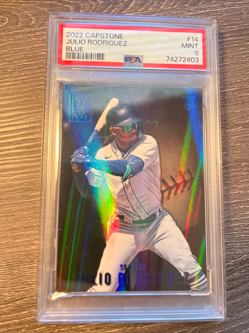 Julio Rodriguez 2022 capstone blue RC PSA 9
