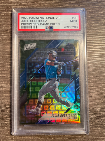 Julio Rodriguez 2022 panini national VIP prospects Camo green psa 9 POP 4!