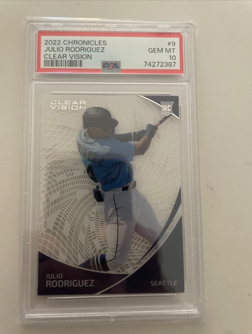 2022 Panini Chronicles Clear Vision #9 Julio Rodriguez RC PSA 10 Rookie ROY ****