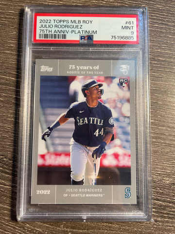 Julio rodriguez 2022 topps MLB ROY 75th Anniversary - Platinum 