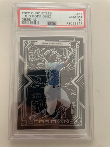 2022 Panini Chronicles - Obsidian #27 Julio Rodriguez (RC) PSA 10 GEM MINT