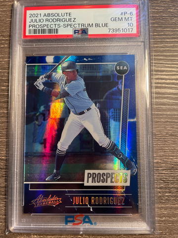 2021 Absolute Spectrum Blue Julio Rodriguez PSA 10 GEM MINT POP1!!!!!
