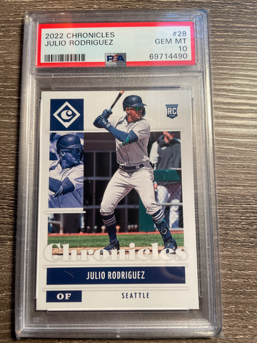 Julio Rodriguez 2022 Chronicles rookie card PSA 10 