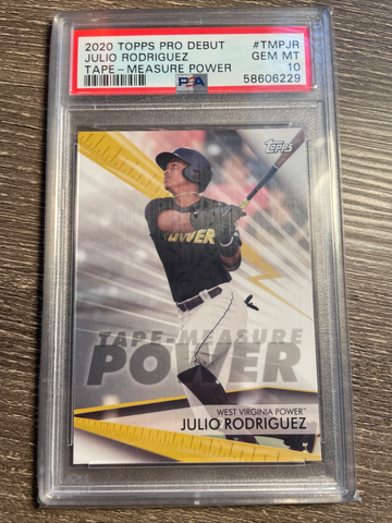 Julio rodriguez 2020 topps pro debut tape measure power psa 10 gem mint