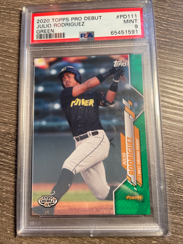 Julio Rodriguez 2020 pro debut green /99 PSA 9 none higher!!