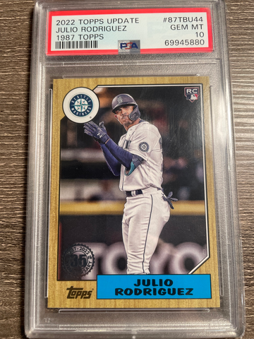 2022 Topps Update Julio Rodriguez 1987 Rookie RC #87BTU-44 PSA 10 Mariners