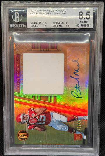 2017 Panini Gold Standard Patrick Mahomes Auto BGS 8.5 Auto 10