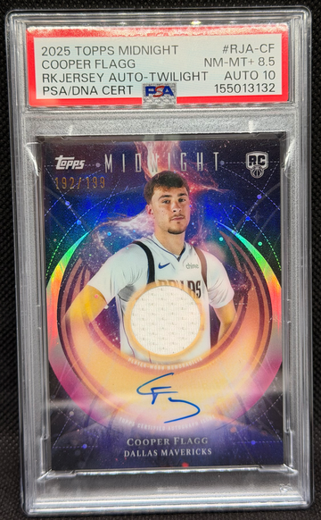 2025 Topps Midnight Cooper Flagg Rookie Jersey Auto Twilight PSA 8.5 Auto 10