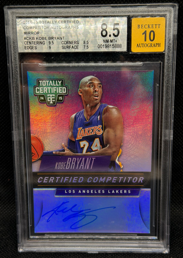 2014 Totally Certified Kobe Bryant Competitor Auto Mirror /25 BGS 8.5