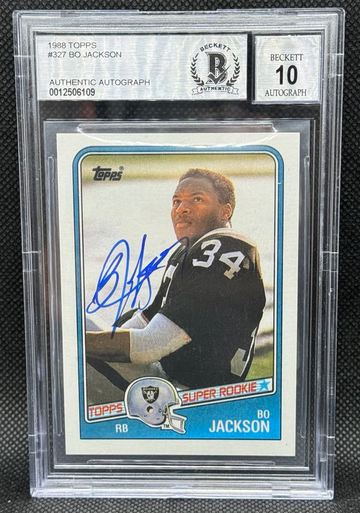1988 Topps Bo Jackson Rookie Autograph BGS 10 Auto
