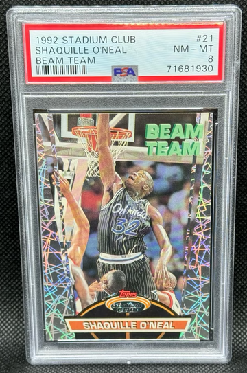 1992 Stadium Club Shaquille O'Neal Rookie Beam Team PSA 8