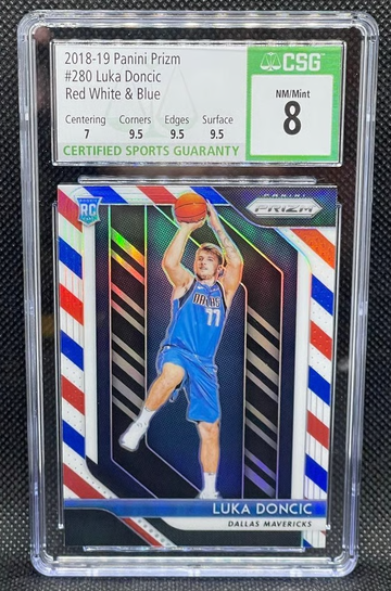 2018-2019 Prizm Luka Doncic Rookie Red White & Blue CSG 8 