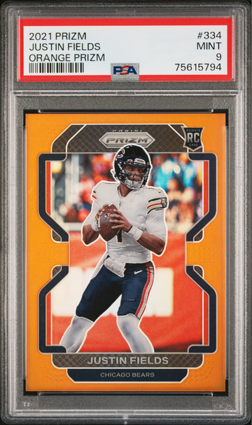 2021 Panini Prizm Justin Fields Orange Prizm /249 PSA 9