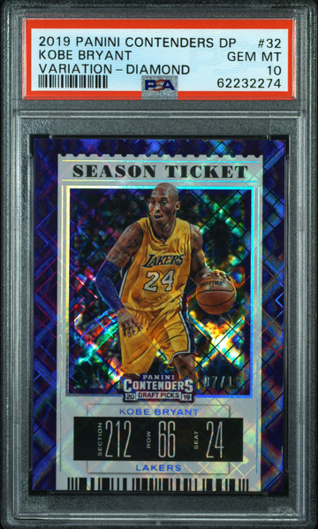 2019 Panini Contenders Draft Picks /15 Kobe Bryant #32 Variation-Diamond PSA 10 