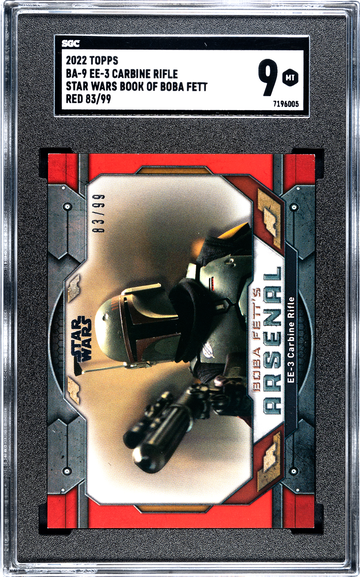 2022 Topps star wars the book of boba gett carbine rifle red /99 sgc 9