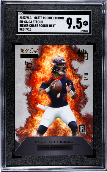 2023 wild card matte rookie edition cj Stroud silver chase rookie heat red /10 sgc 9.5