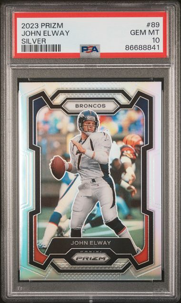 2023 Panini Prizm John Elway Silver - Denver Broncos - PSA 10