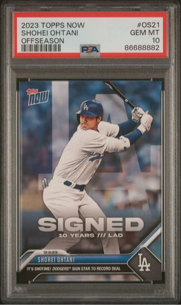 2023 Topps Now #OS21 Shohei Ohtani - Los Angeles Dodgers - PSA 10