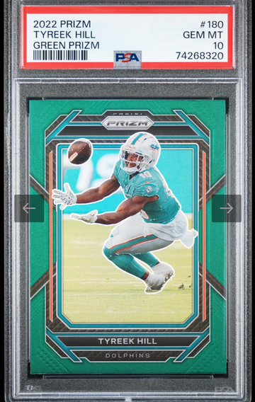 2022 Panini Prizm Tyreek Hill Green Prizm PSA 10
